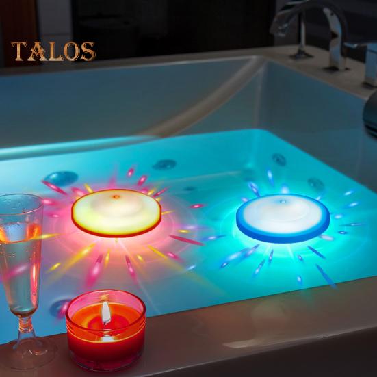 2 Pcs Floating Pool Lights IP67 Waterproof RGB Upper And Lower Color Changing Pool Lights 8 Dynamic Lighting Effects Pool Lights for Hot Tub Spa Pond