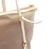 Used PRADA LOGO JACQUARD Logo Jacquard Tote Bag Canvas Leather Khaki Beige Used Women