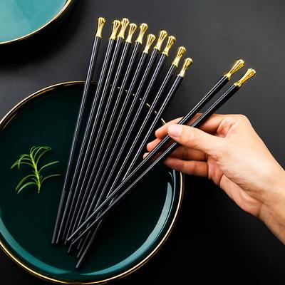 5 paia/set Bacchette giapponesi antiscivolo Set Coreano Home Hotel Ristorante Lega cibo sano Bastone per bacchette da sushi
