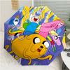 Adventure Time Print Automatic Umbrella, 8 Rib Iron Frame, Plastic Handle, Suitable for Outdoor Travel &Daily , Ideal Gift