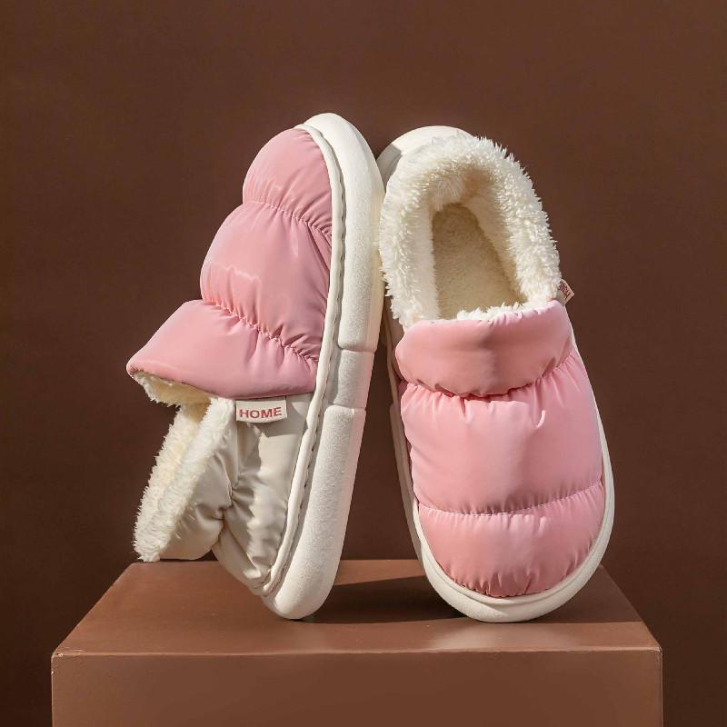 

Новые зимние хлопковые тапочки женские, подходящие по цвету, простые и модные, домашняя одежда для отдыха на природе, мужские теплые пуховые хлопковые туфли 38-39 розовый