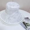 Hat Women's Summer Japanese Retro Lace Pearl Edge Big Edge Monochrome Dome Breathable Sun Hat Mesh Bucket Hat