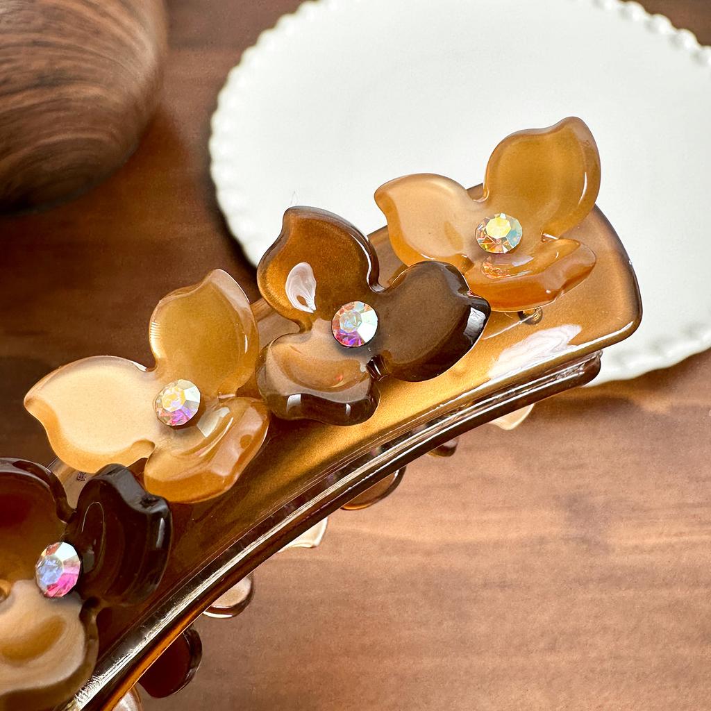 Dowe Fashionable Acetate Hair Claw Clip With Sparkling Rhinestones For Effortless Style