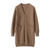 Autumn Winter Cashmere Knit Cardigan - Versatile, Soft & Comfortable, Solid Color, Mid-Length