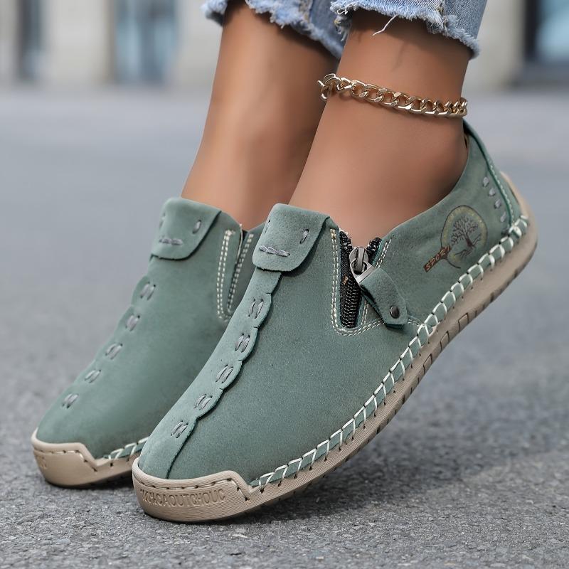 Autumn and Winter New Large-sized Zipper Men's Boots, Outdoor Casual Hand-stitched Work Boots