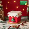 Christmas Gift Box Reindeer Xmas Tree Felt Box with Ribbon Multifunctional Plush Candy Treat Box for Small Gifts Snacks Christma