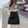 Drawstring Wide Half Leg Skirts Lace Up Causal Skirts Women Fashion High Waist Skirt  Streetwear