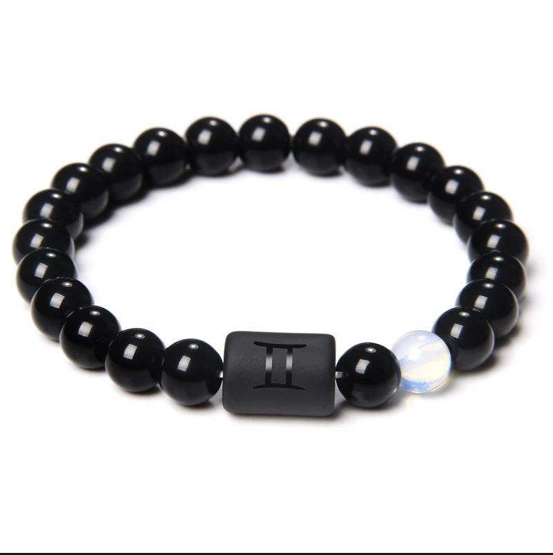 12 Sternbilder Sternzeichen Schwarzes geflochtenes Lederarmband Krebs Löwe Jungfrau Waage Gewebtes Glaskuppelschmuck Punk Herrenarmband