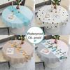 140Cm Round Pvc Tablecloth Nordic Waterproof Oil-proof Tablecloth Printing Plastic Coffee Table Mat Dining Table Do Not Wash