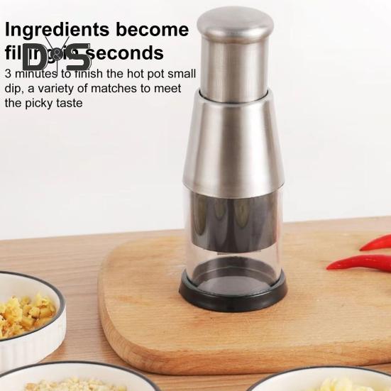 Garlic Press Stainless Steel Manual Garlic Crusher Chopper Mincer Efficient Onion Cutter for Nut Potato Tomato Time-Saving Kitchen Tool