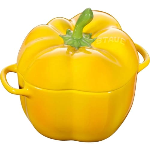 Staub Ceramic Pepper Cocotte, 12cm, Yellow, Heat-Resistant, Microwave-Safe, Officially Sold In Japan, Product Number: 40500-324