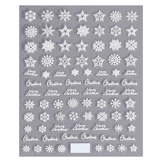 Christmas Nail Stickers Festive Snowflakes Cartoon Elk Three-dimensional Nail Art Decal Women Accessories