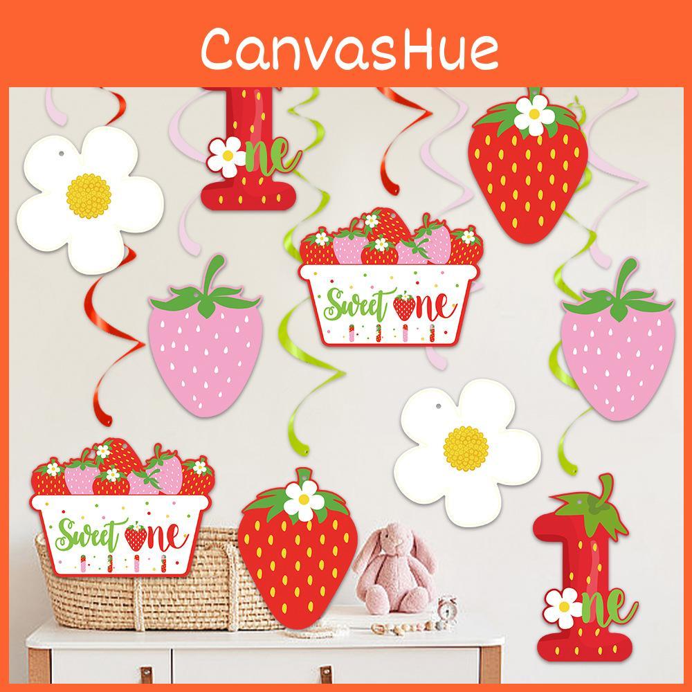 Birthday Theme Strawberry Party Decorations Spiral Hanging Decor For Venue Setup