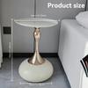 Light Luxury Small Coffee Table, Metal Top Sofa Side Table with Stable Anti-Tipping Base,Portable End Table for Home Cafe Office