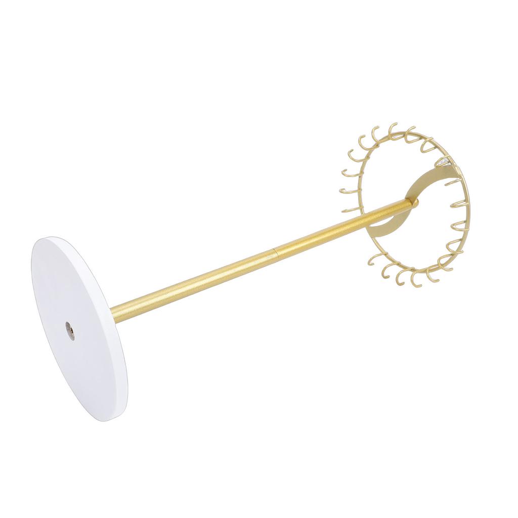 Necklace Holder Metal Necklace Display Wood Base with 22 Hooks Jewelry Home Decoration for Women