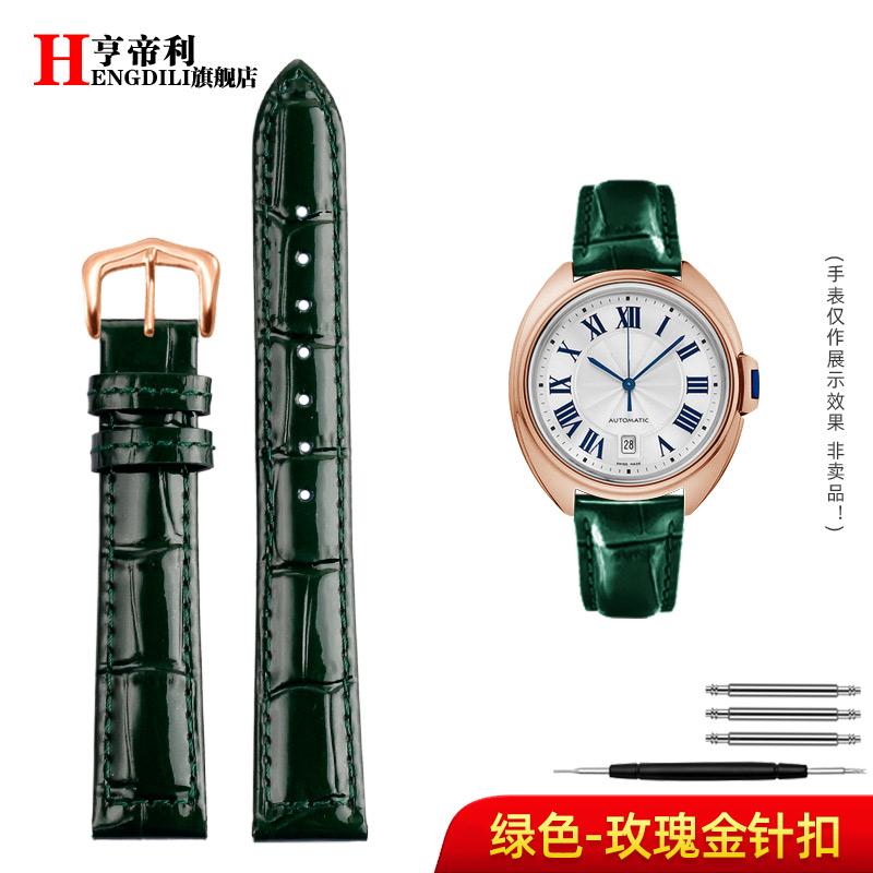 women's Bright smooth cowhide watch strap 14mm 15mm 16mm 17mm 18mm For Cartier Solo Key TANK London crocodile leather watchband