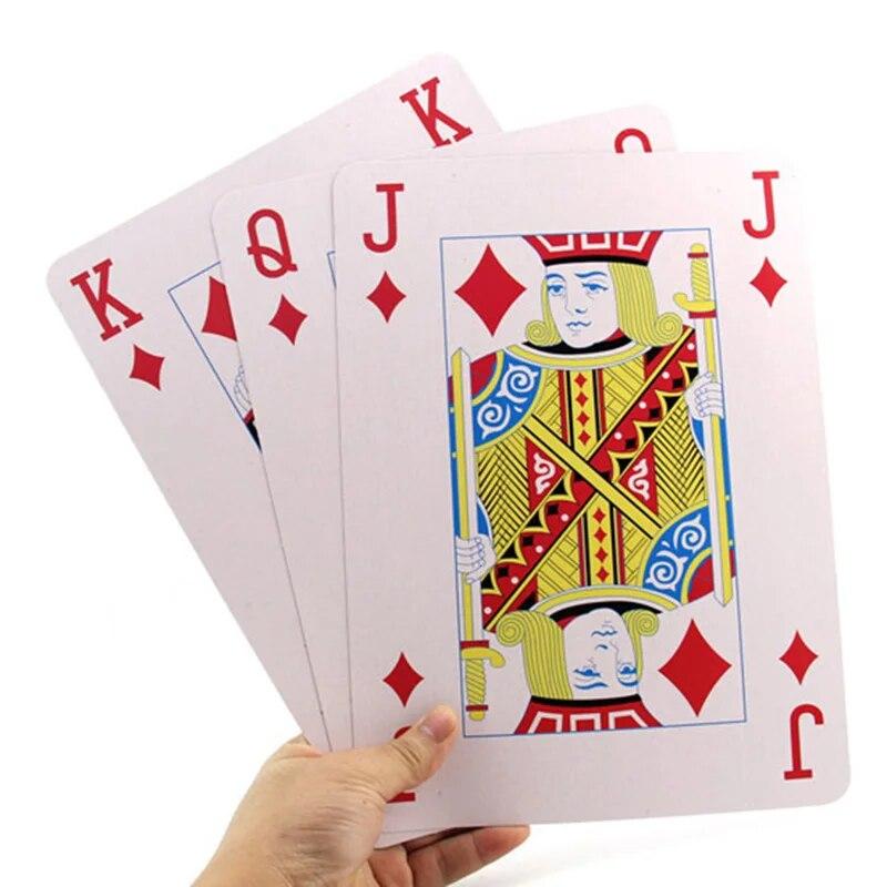 4/5/6 volte Super Big Giant Jumbo Playing Cards Mazzo completo Enorme Standard Print Novità Poker Index Carte da gioco Giochi divertenti