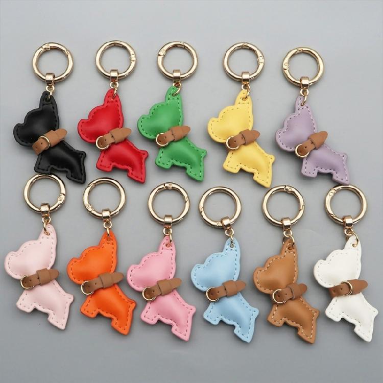 Fun And Functional PU Leather French Bulldog Keychain for Fashion Enthusiasts Phone Chain Pendant Keyring