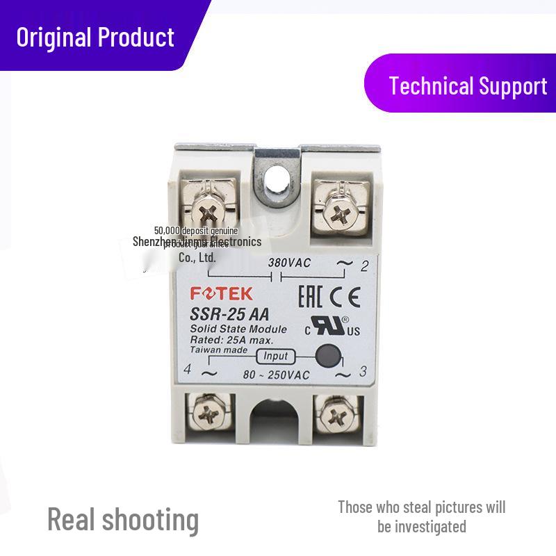 Genuine FOTEK/Yangming SSR-25AA Single-Phase 25A AC Solid State Relay