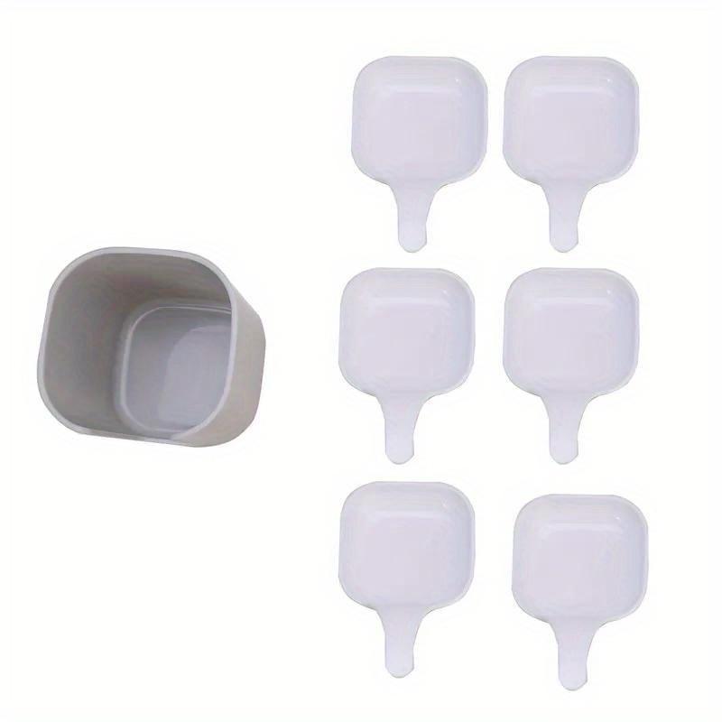 

7 шт./набор Пластиковые Белые Бытовые Маленькие Соусницы с Ручками Набор Посуды со Стойкой для Хранения Блюдо для Уксуса Кухонные Принадлежности 1set