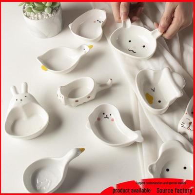 Piatto in Ceramica Cartoon Goffrato per Salsa e Snack da Immersione