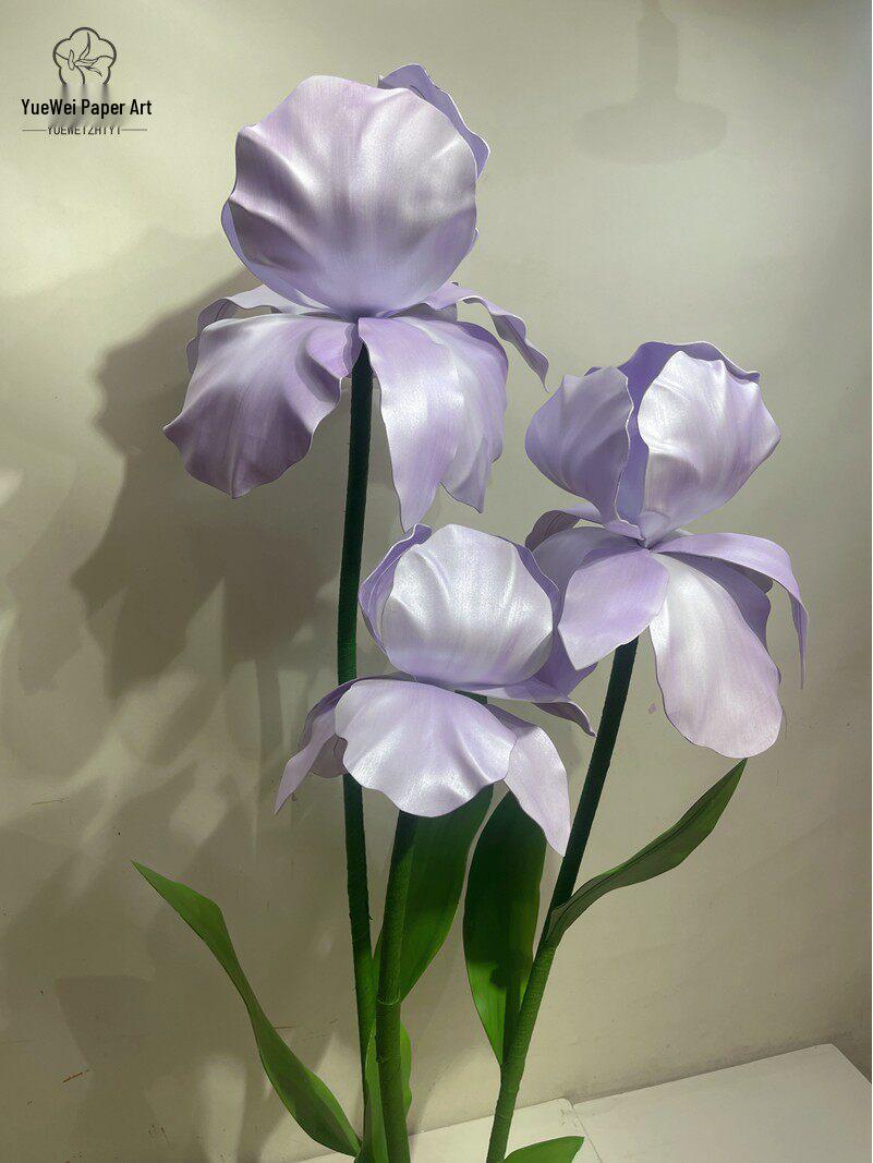 

Свадебная композиция «Фиолетовый Ирис Жемчуг»: Большой Уличный Бумажный Цветок из ЭВА Single Flower Head Diameter 30cm