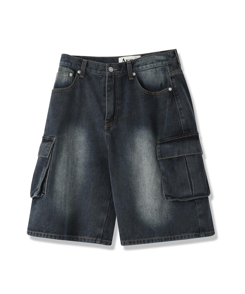 AVANDRESS Wide Cargo Half Denim Pants - 3Col