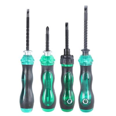 Ratcheting Screwdriver Double Purpose Bolt Driver Telescopic Crossing Slotted Bit Repair Detachable Adjustable Screwdriver