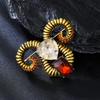 Personalized Retro Court Style Ancient Gold Goat Head Brooch Men's High-end Corsage Suit Dress Accessories Pin Badge