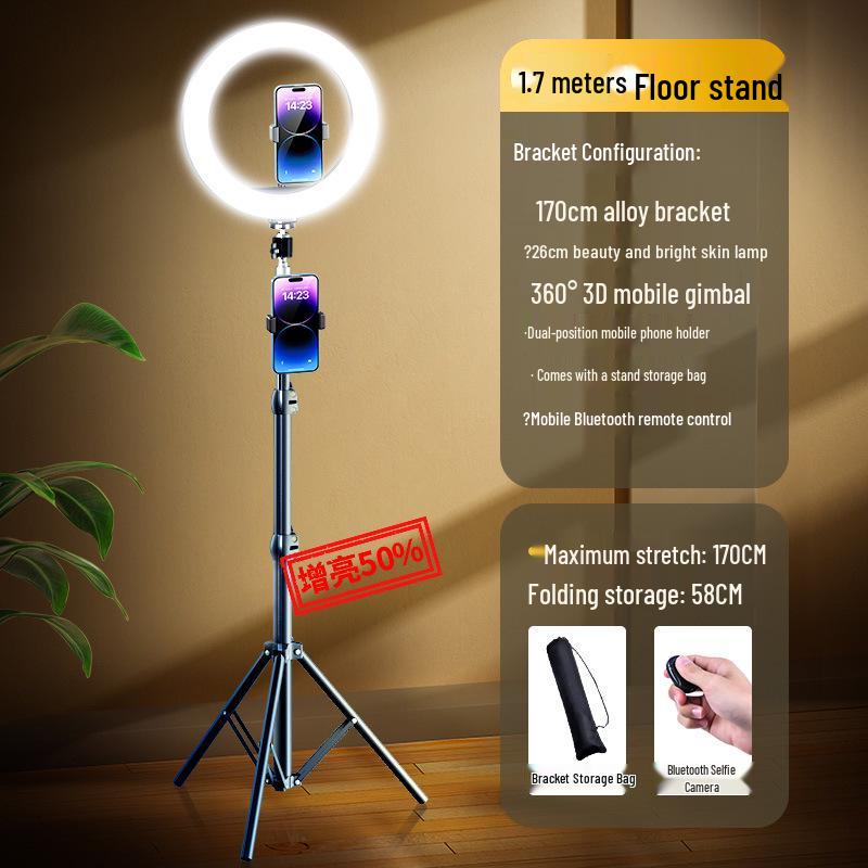 2025 Mobile Phone Streaming Stand with Fill Light for Live, Selfie, and Desktop Beauty Shots