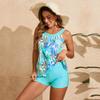 Women's Split Two-piece Printed Neck Swimsuit Set