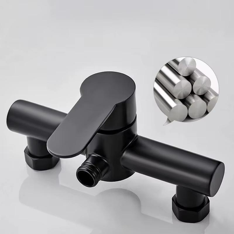 Rubinetto da Bagno per Doccia in Acciaio Inossidabile 304 Montato a Parete Rubinetto Triplo per Vasca da Bagno Miscelatore Acqua Calda e Fredda con Filettatura G1/2 Pollice