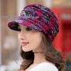 Women's Ethnic Style Plush Floral Duckbill Cap - Warm, Soft, and Versatile for Autumn and Winter