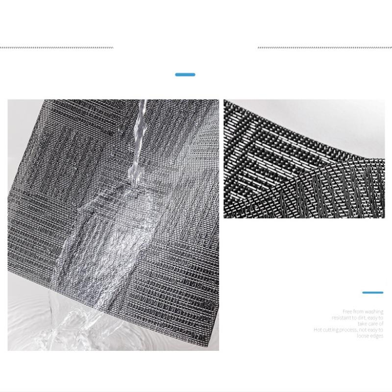 10pcs Dining Table Mat Rectangular Placemats Non-Slip Lnsulation Coaster For Kitchen Washable Placemat Minimalist Pattern