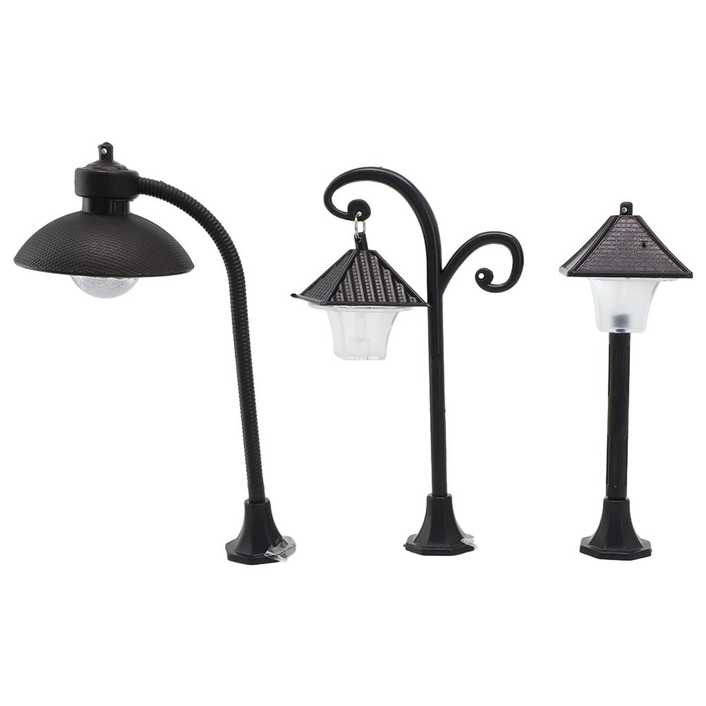 Model Street Lights Ornament PVC Solar Lamp Train Miniature