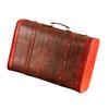 Multi Functional Wooden Chest with Faux Leather Handle Portable Carrying Case Home Decoration Travel Storage Solution