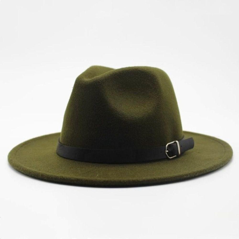 Formal Occasion British Fedora Hat Solid Color Woolen Hats Winter Felt Hats  Autumn and Winter