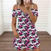 Women Adjustable Sling Dress Plus Size Peony Printed Flowy Summer Vacation Gown