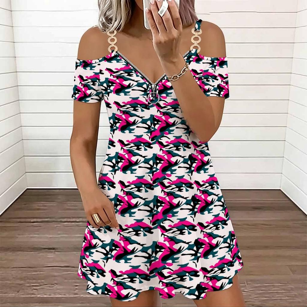 Women Adjustable Sling Dress Plus Size Peony Printed Flowy Summer Vacation Gown