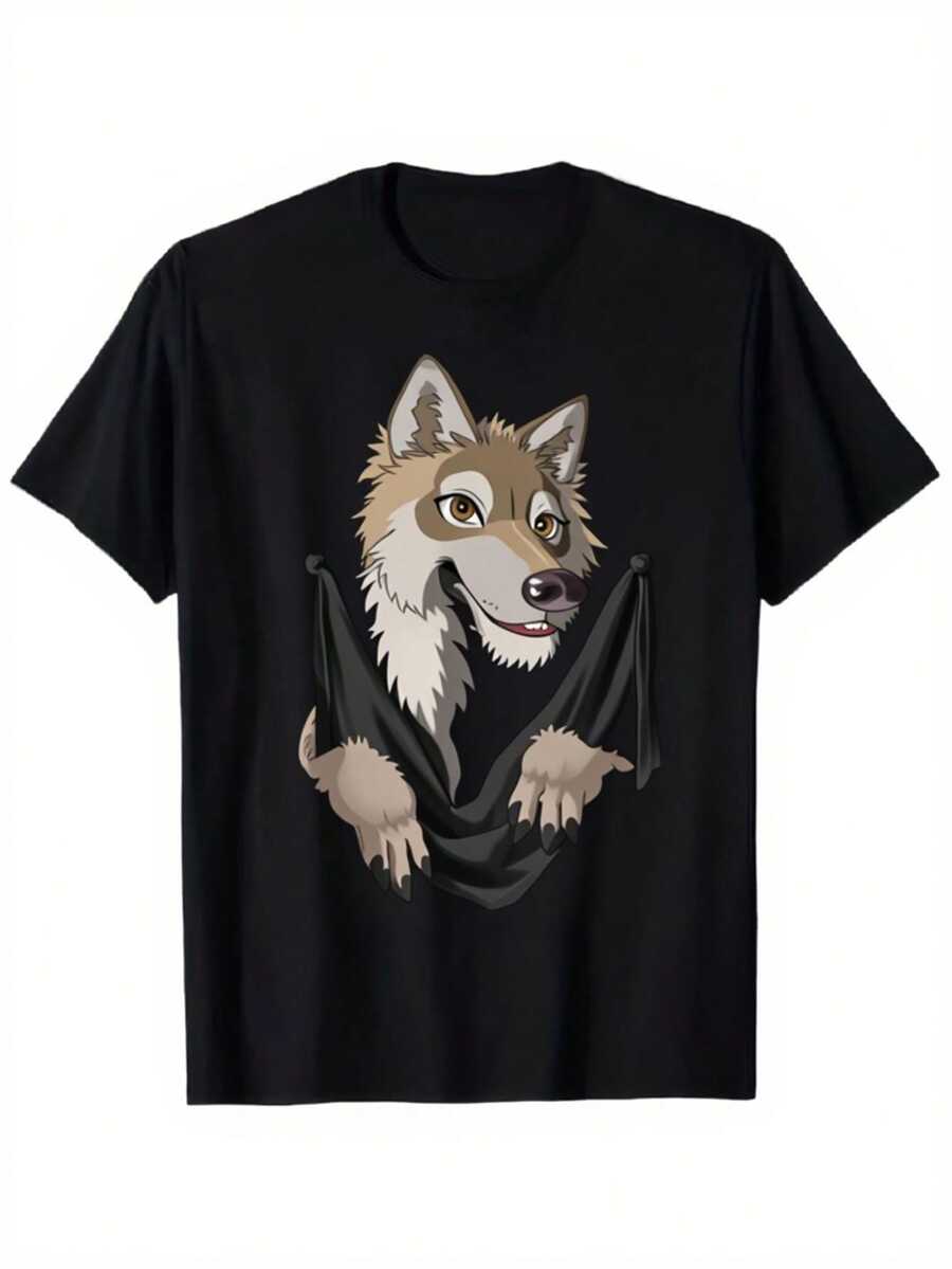 Wolf Animal Lover Printed T-Shirt,Unisex s Printed T-Shirt S