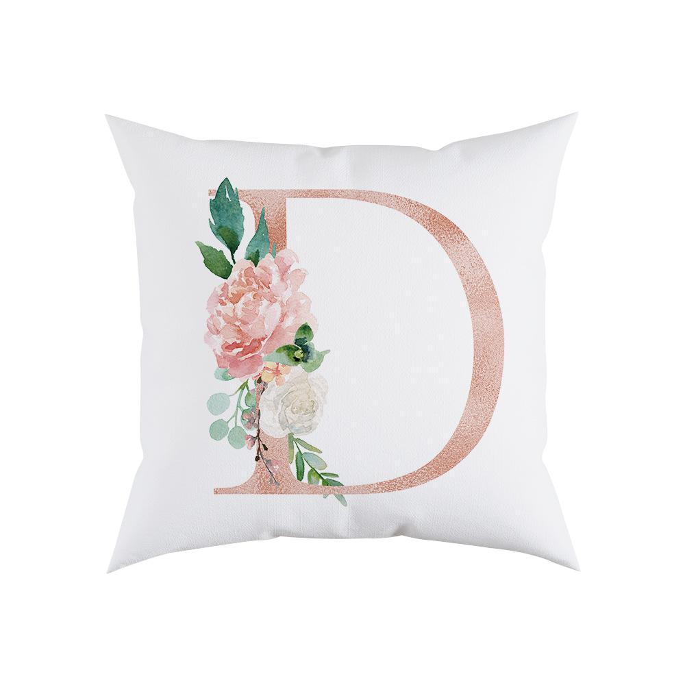 Pillow Sofa Cushion Home Office Cushion Letter Flower Pillow Bedside Backrest Car Pillow Cover