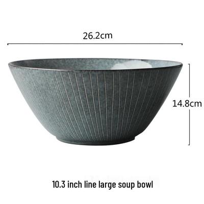 ZISIZ 10.3-inch Vintage Irregular Ceramic Soup Bowl