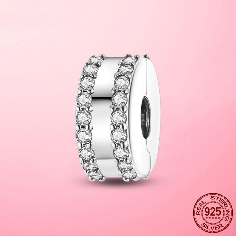 Verschlussclip 925 Silber Sicherheitskette Clip Charms Stern Perlen Stopper passend für Original Dora Armband Original DIY Schmuck