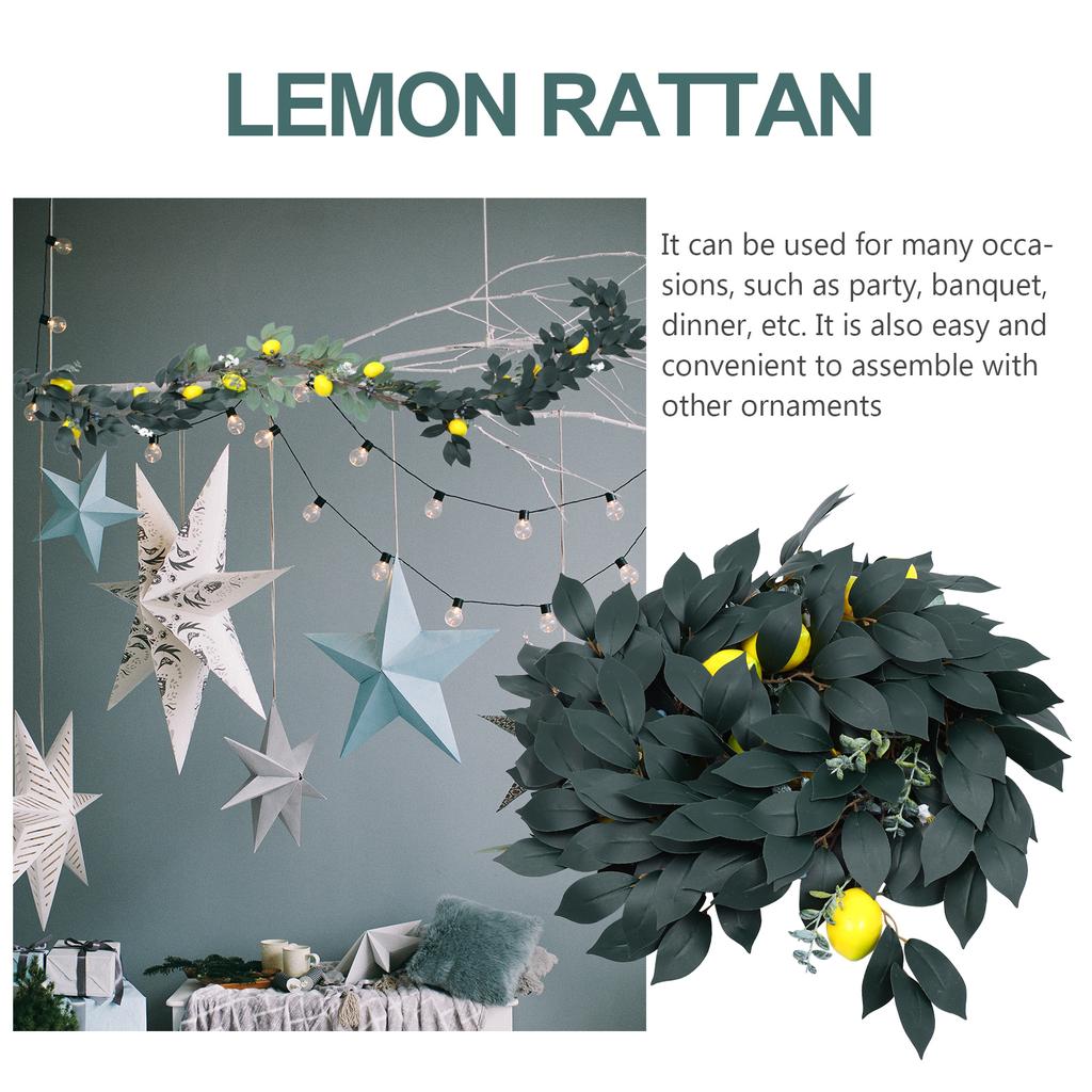 Simulation Green Plants Rattan Lemon Cane Decor Household Artificial Vine