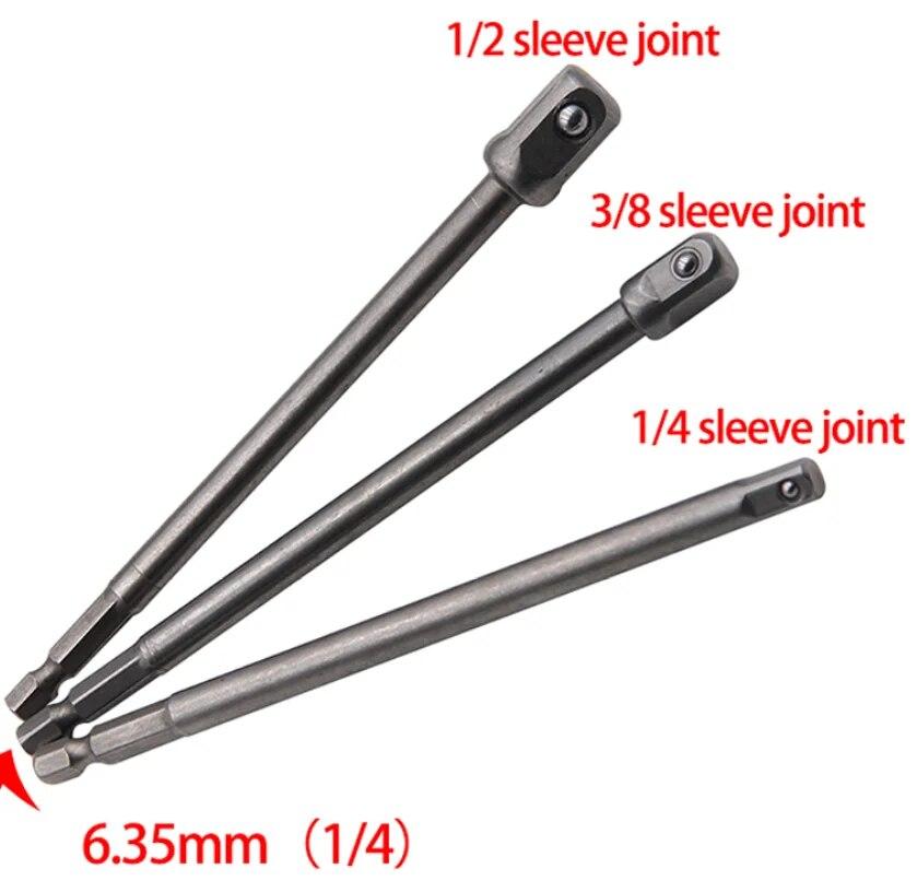 

3 шт. 150-мм перехідник, електричний гвинт, 1/2 відвертка, квадратна головка, 3/8, шестикутник 1/4, подовжений адаптер, набір аксесуарів