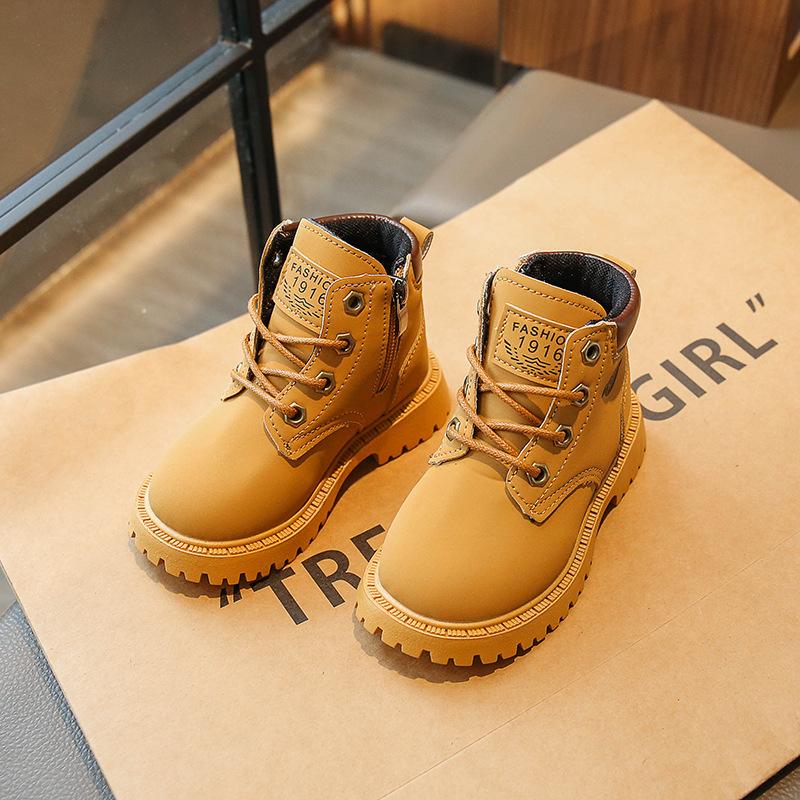 

Children Ankle Boots Autumn Toddler Pu Leather Kids Short Boots Comfortable Non Slip Outdoor Boys Girls Boots 30 коричневий