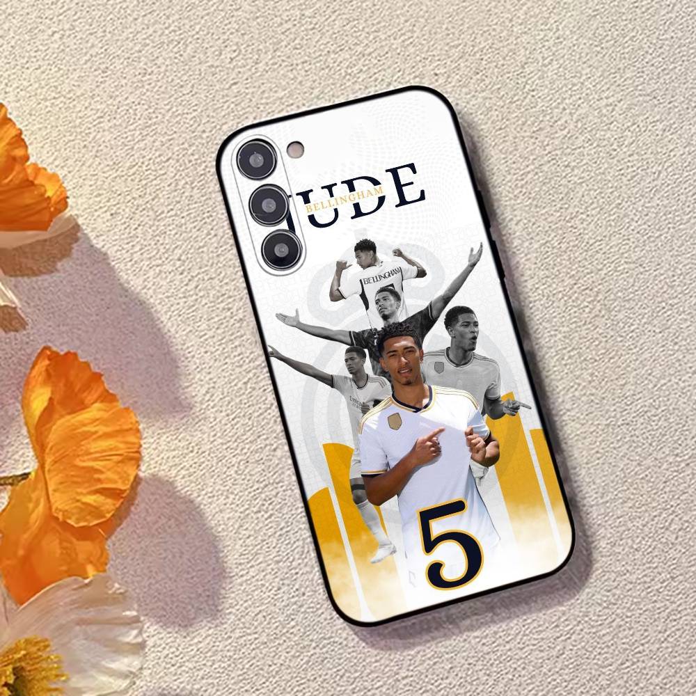 J-Jude F-Football Bellinghams Phone Case Black Silicone Soft For Samsung Galaxy A73,A72,A71,A70,A53,A52,A51