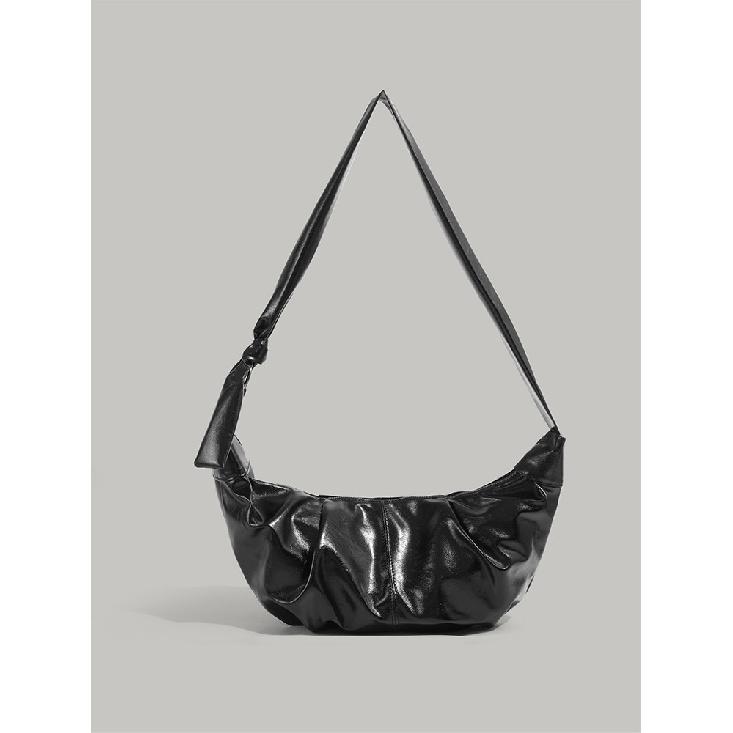 Oil Wax Leather Crossbody Bag for Women 2024 New Autumn Winter Large Capacity Daily Commute Versatile Crescent Dumpling Bag