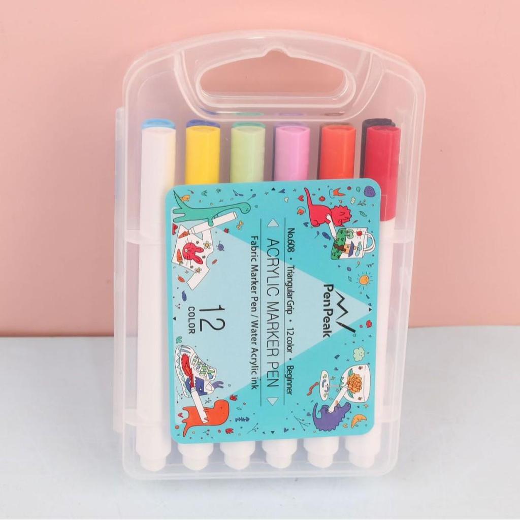 Acrylic Marker Pens with Glass Nib - 12/24/36/48 Colors, Water-Based for Creative DIY Graffiti Painting