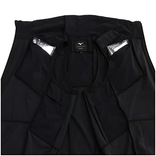 Mizuno Cold Charge Vest for Golf, Includes 7 Ice Packs, Cools and Combats Heat, Men's, Black, XL, E2JE2050